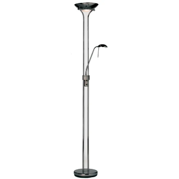 Black Chrome 2 Light Floor Lamp