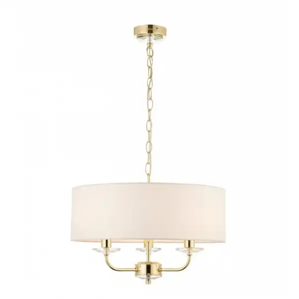 Antique Brass Cylindrical Top 3 Pendant Light