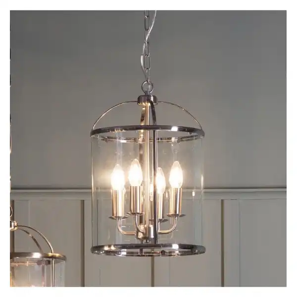 Traditional Light Satin Nickel Finish 4 Pendant Ceiling Wall Lighting