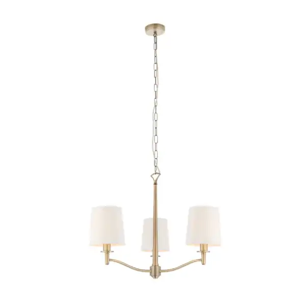 Antique Brass White Ortona 3 Pendant Light