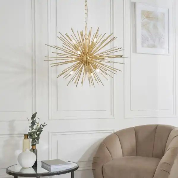 Brushed Gold 9 Pendant Light