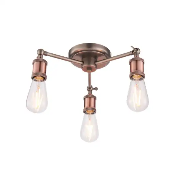 Aged Copper Pewter Hal 3 Ceiling Light