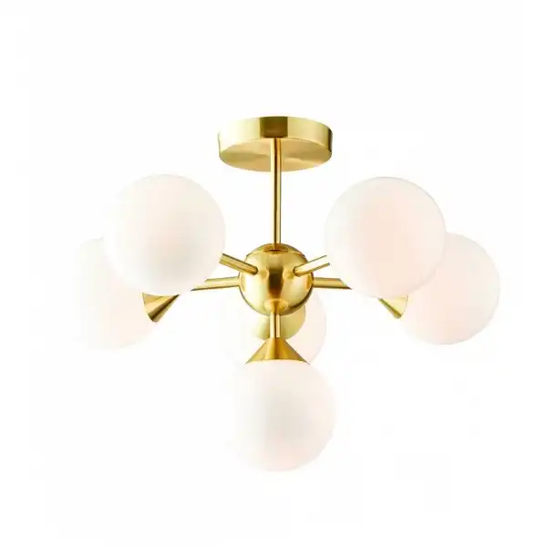 6 Brushed Gold Globe Shape Sphere Pendant Ceiling Light