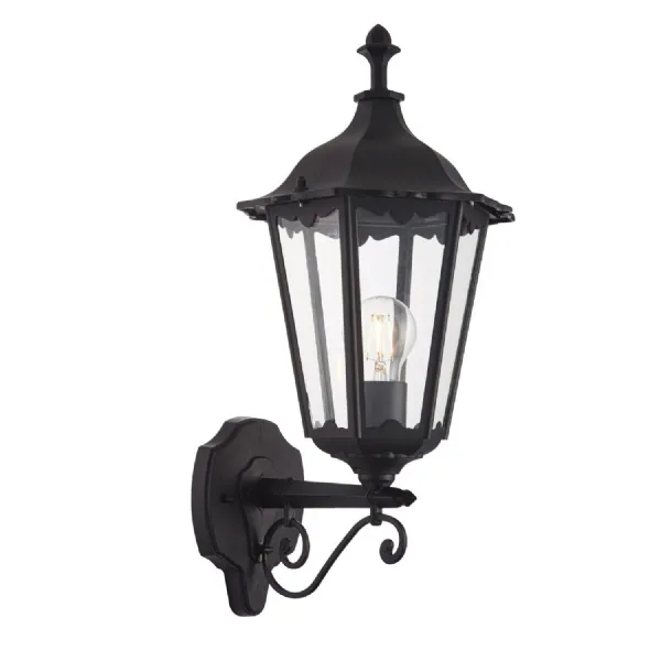 Clear Matt Black Aluminium Lantern Light
