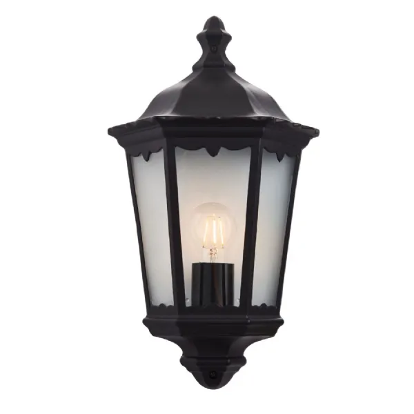 Matt Black Outdoor Lantern Wall Light