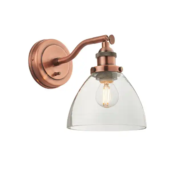 Copper Clear Glass Wall Light Copper