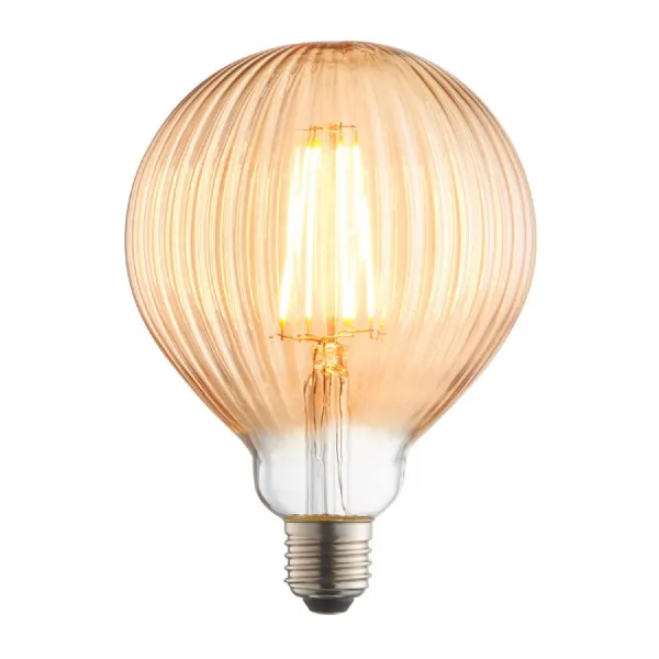 Ribb Bulb Amber Glass