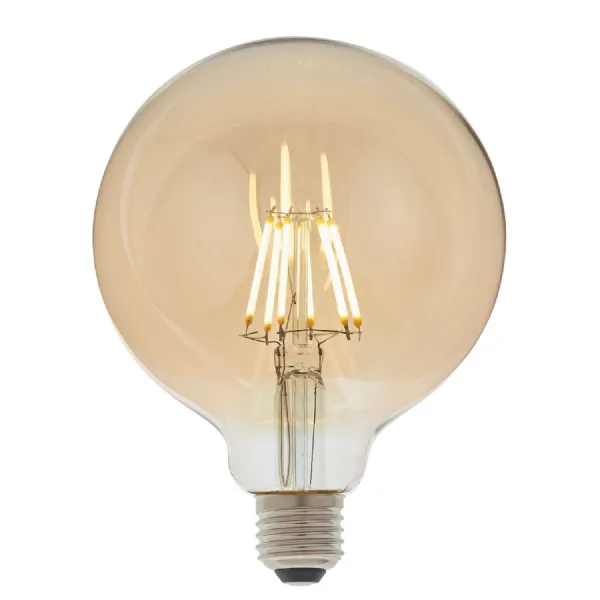 E27 LED Filament Globe 165x125mm Amber 6W