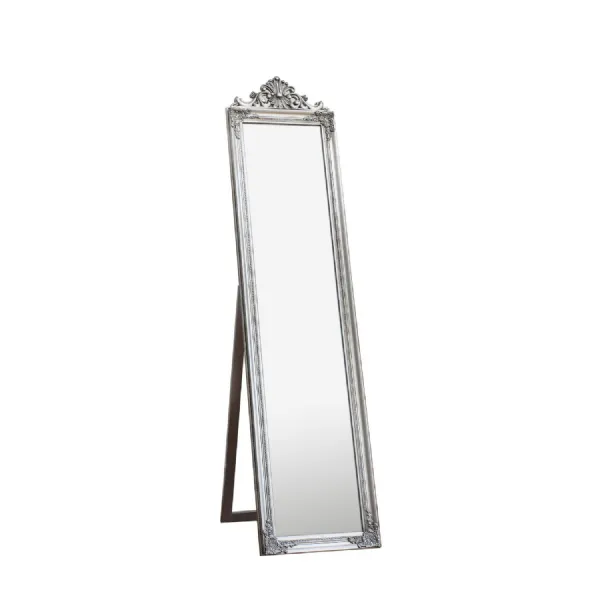 Lambeth Wood Cheval Mirror Silver 1790x455mm