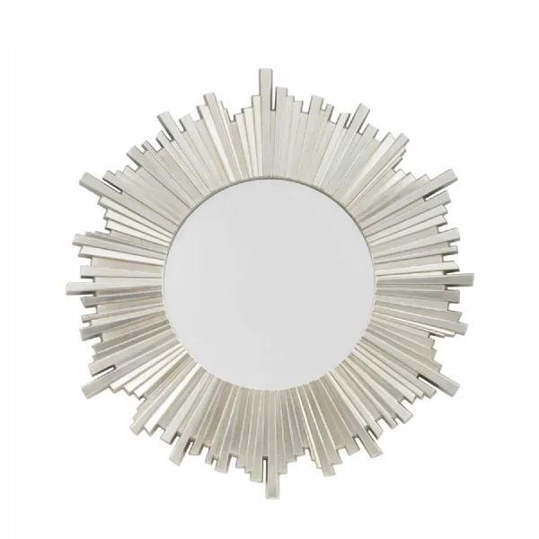 Antique Silver Starburst Round Wall Mirror 100cm Diameter