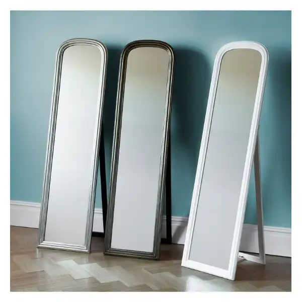 Beck Modern Style Brushed Brass Bedroom Cheval Mirror with Back Stand 160x42cm