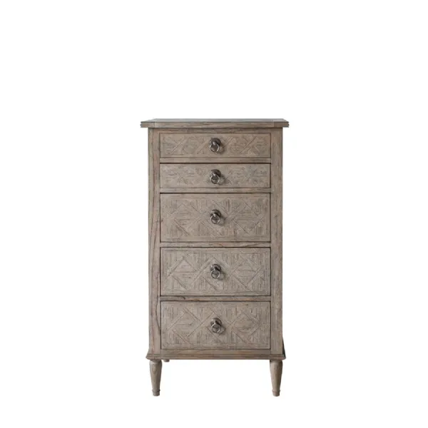 Colonial Washed Five Drawer Tallboy
