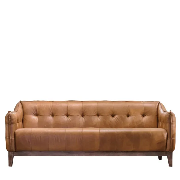 Brown 3 Seater Vintage Leather Sofa