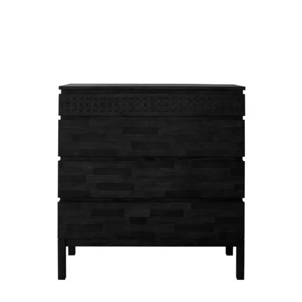 Matte Black Four Drawer Chest