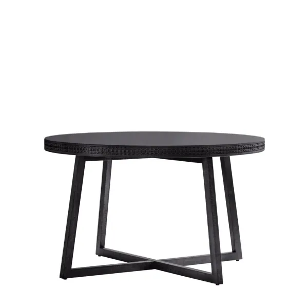 Black Round Dining Table With Frieze