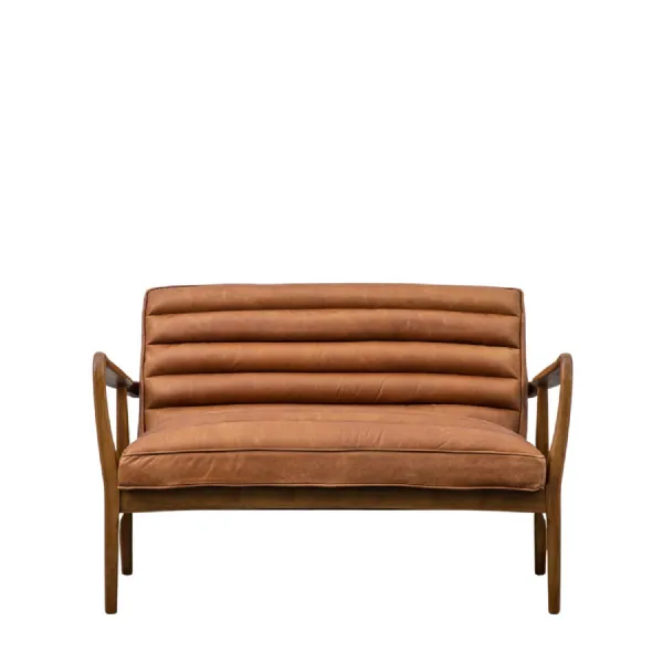 2 Seater Vintage Brown Leather Sofa