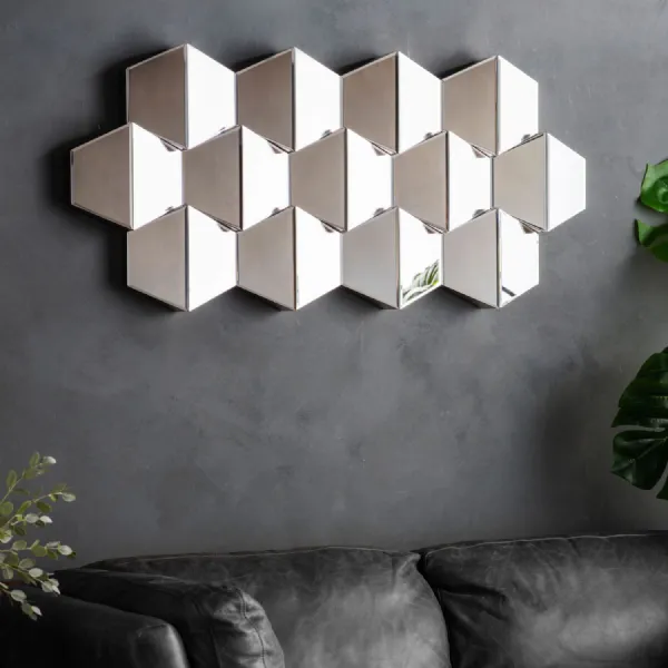 Geometric Angled Multi Diamond Large Abstract Wall Mirror