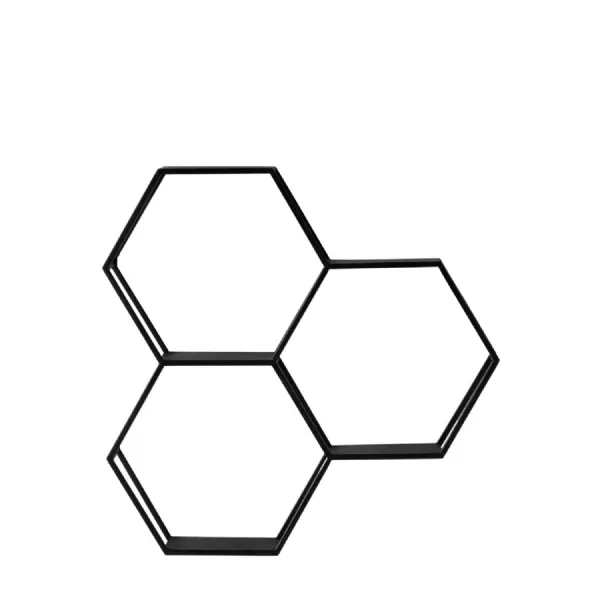 Black Metal Honeycomb Wall Storage