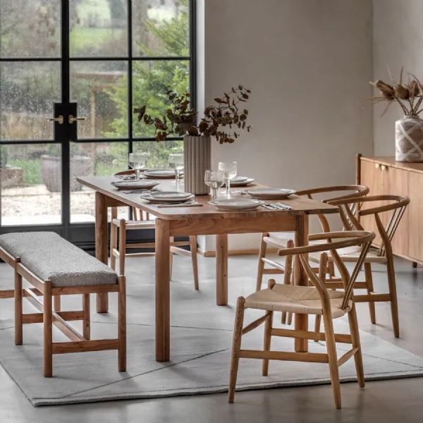 Retro Natural Wood Large 200cm Dining Table 8 Seater