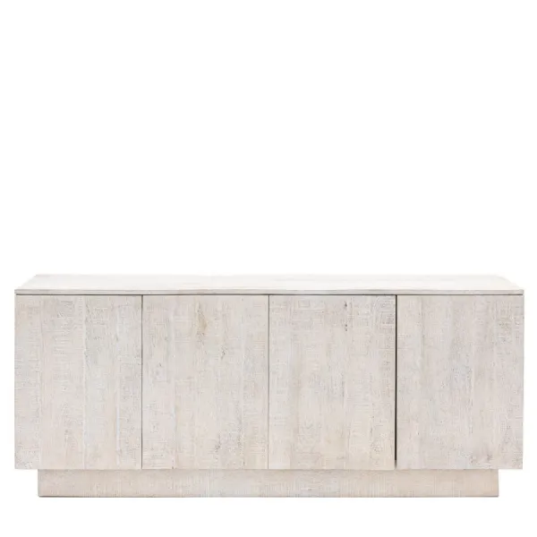 Whitewash 4 Door Mango Wood Sideboard