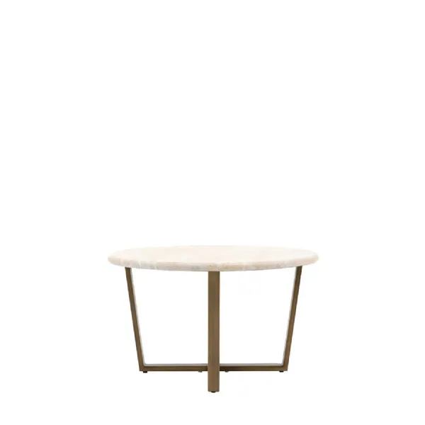 Faux Marble Bronzed Round Coffee Table