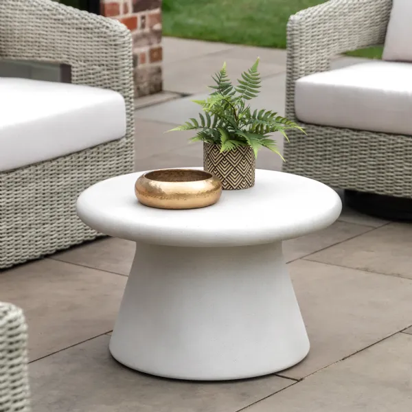Concrete Effect Small Round Coffee Table