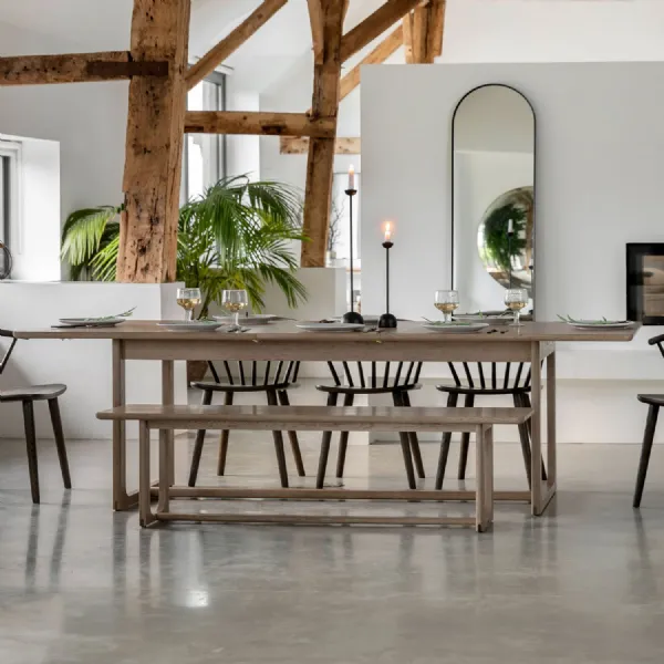 Smoked Oak Large Rectangular Extending Dining Table