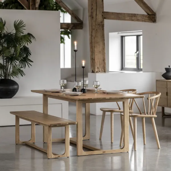 Natural Oak Large Rectangular Dining Table 8 Seater