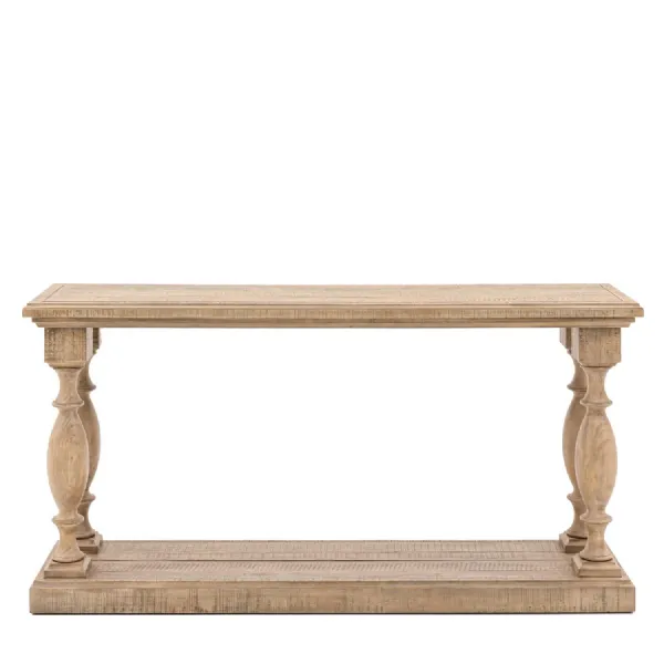 Rustic Pine Turned Leg Console
