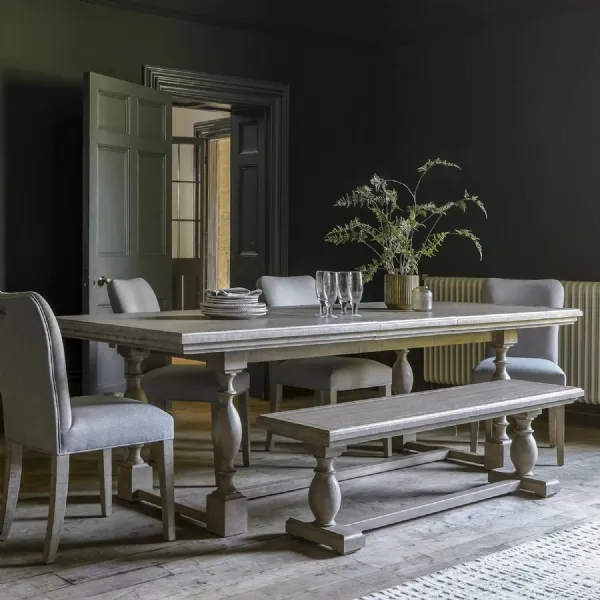 Rustic Natural Wood Large Extending Refectory Dining Table