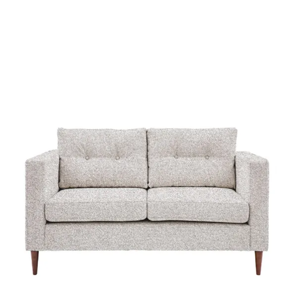 Light Grey Block Arm Two Seat Sofa