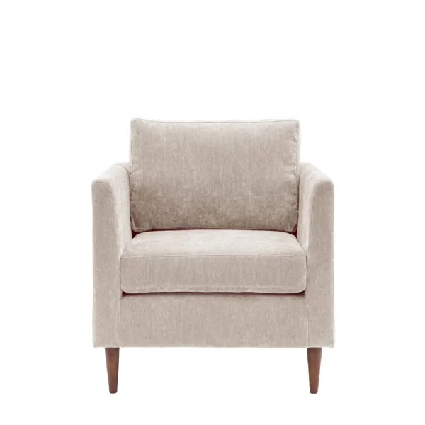White Deep Seat Fabric Armchair