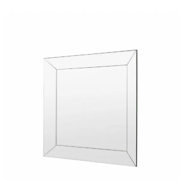 Square Wall Mirror Bevelled Edge Design in Silver Finish