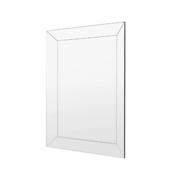 Small Bevelled Rectangular Silver Wall Mirror