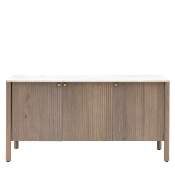 3 Door Grey Wash Wooden Sideboard