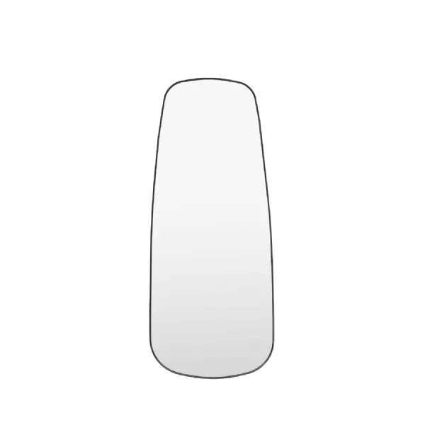 Black Plain Glass Organic Shaped Leaner Wall Mirror