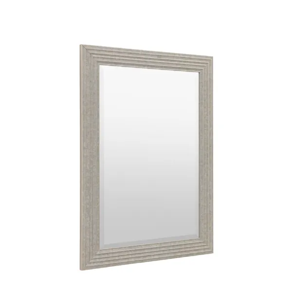 Rustic Silver Ridged Rectangular Wall Mirror