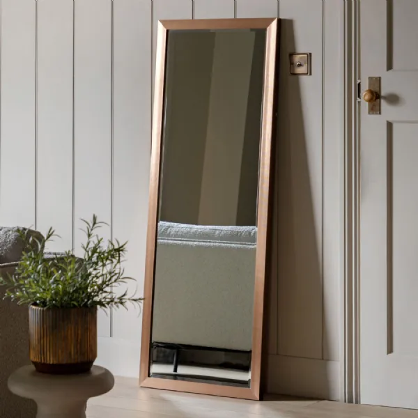 Bronze Framed Leaner Rectangular Wall Mirror