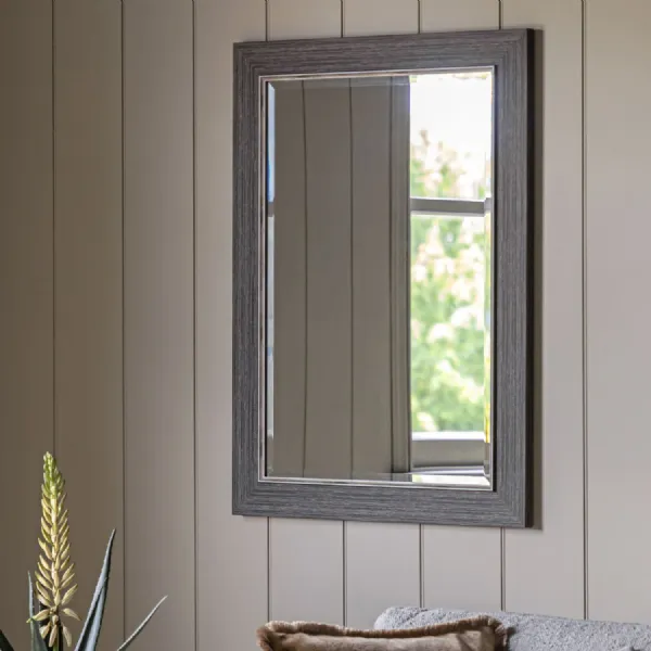 Rustic Pewter Grey Framed Rectangular Wall Mirror