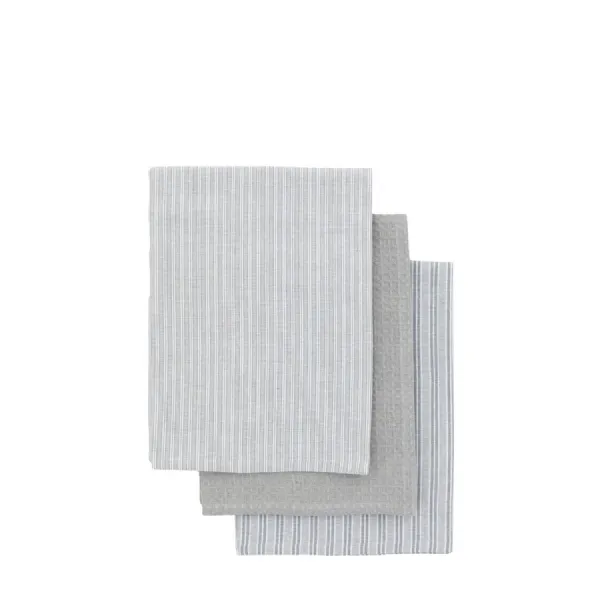 Woven Striped Tea Towel Grey S 3 500x700mm
