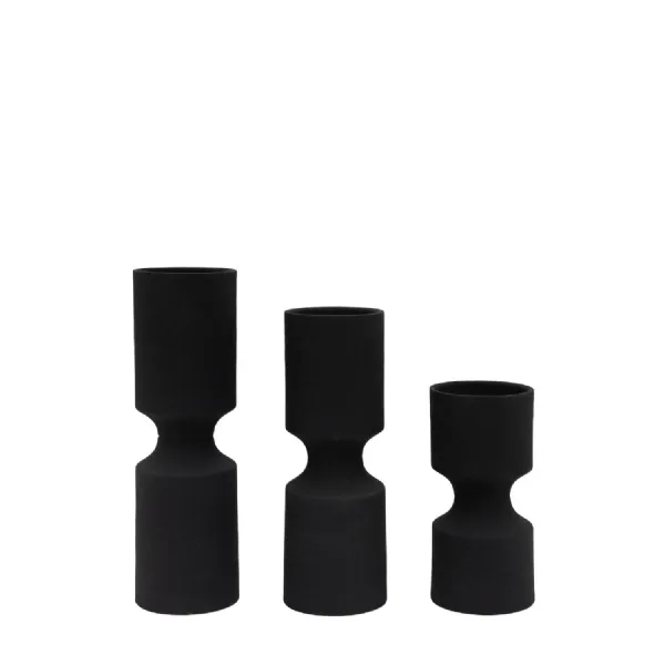 Zia Black Candlestick Set of 3