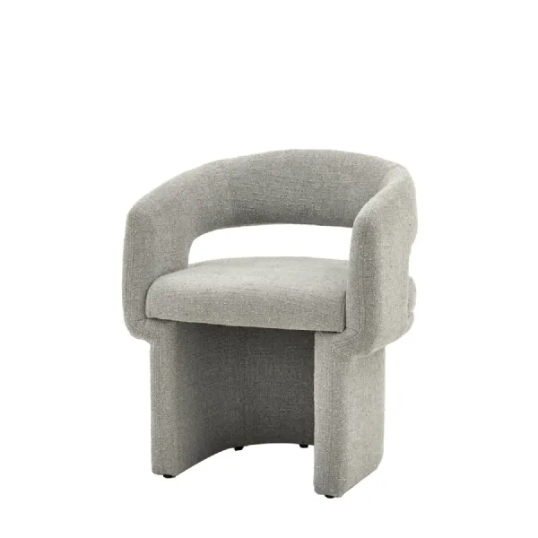 Grey Fabric Funky Curved Back Dining Chair