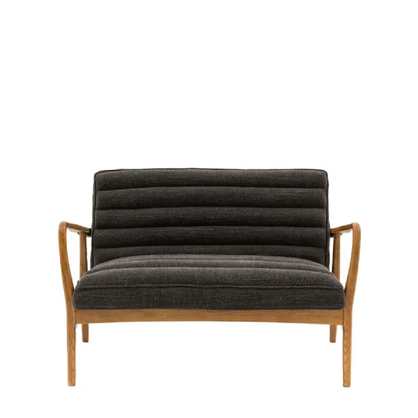 Charcoal Wooden Frame 2 Seater Sofa