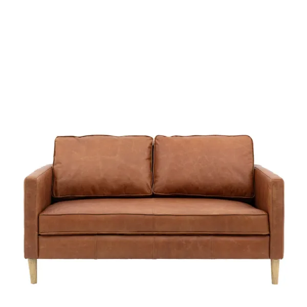 2 Seater Vintage Brown Leather Sofa