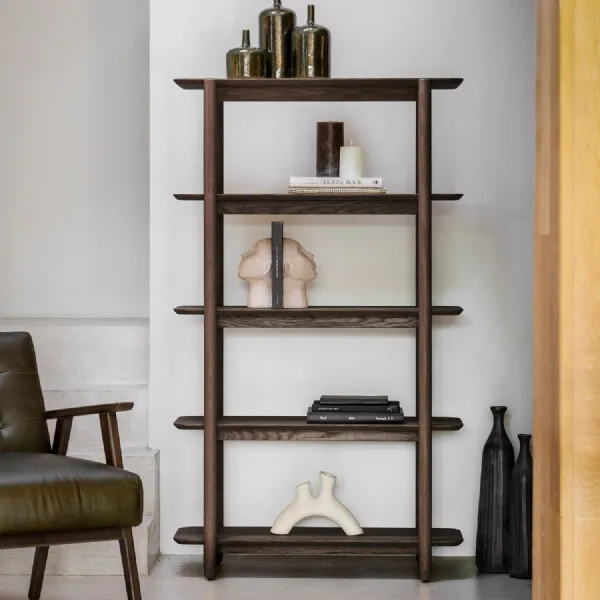 Smoked Oak Large Open Tall Display Unit Bookcase