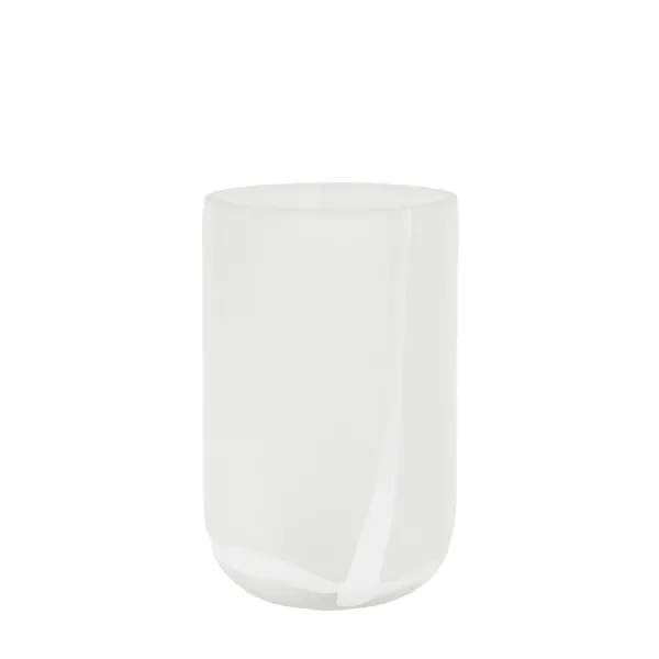 Handblown Glass Swirl Vase White Large