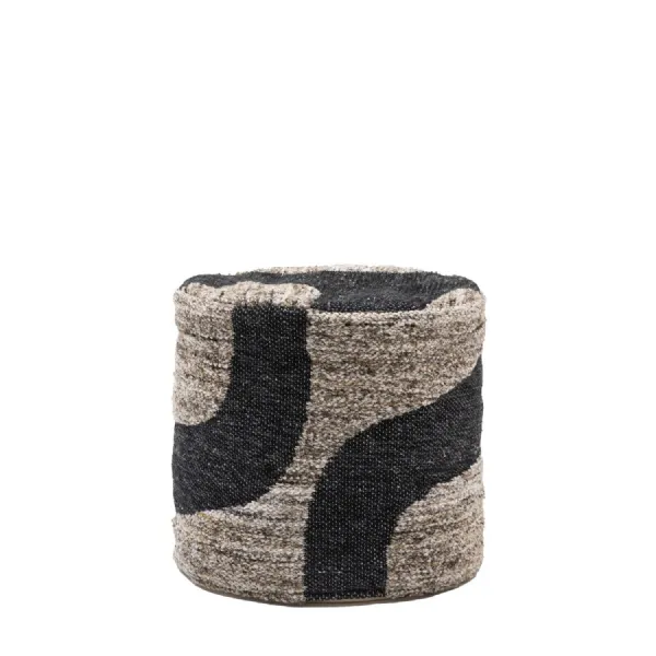 Mono Graphic Drum Pouffe