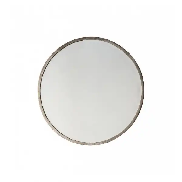 Round Mirror Antique Silver
