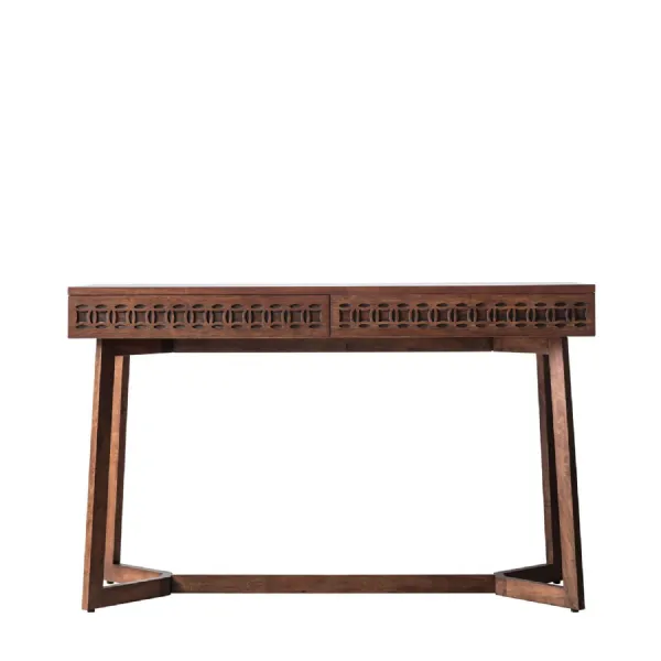 Light Brown Mango Fretwork Desk