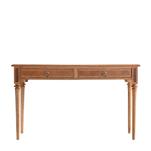 Walnut Colour Inlaid Drawer Desk